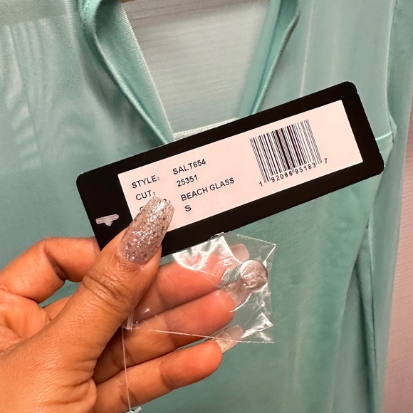 BEBE Embellished Mesh Dress - Beach Glass - Picture 7 of 8